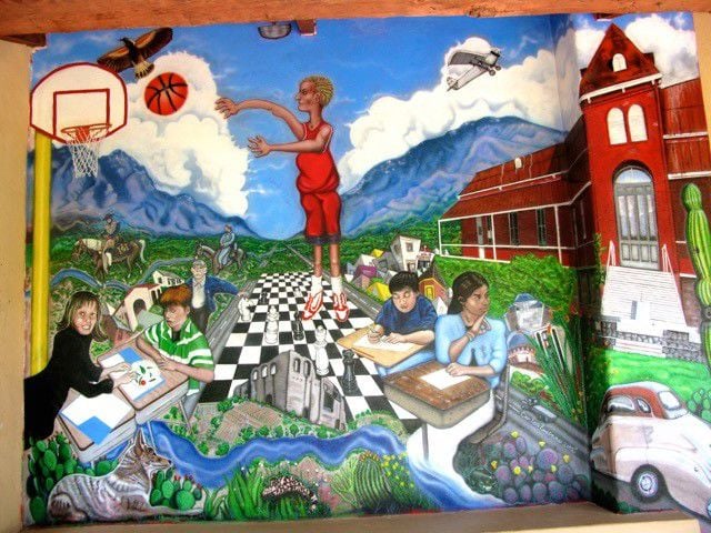 Mural at sam Hughes School by Carlos Encinas