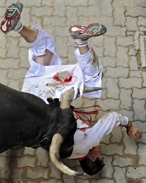 4 runners gored in Pamplona’s bull-running  