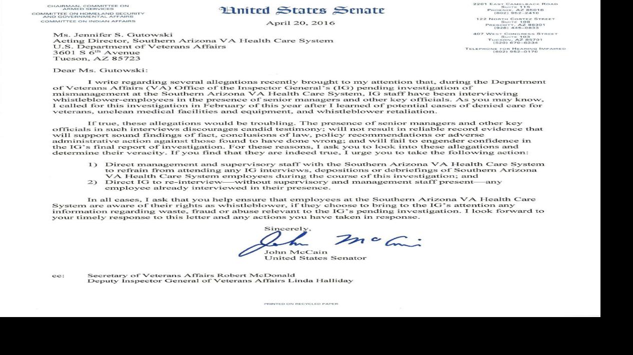 McCain letter