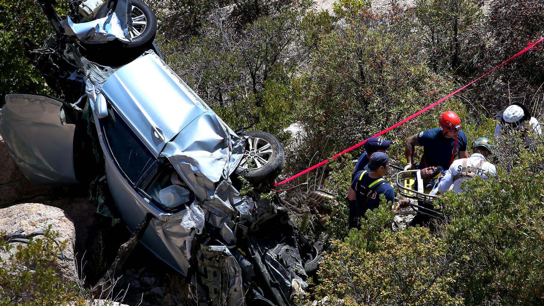 Photos: Dramatic rescue after car plunges off Catalina Highway north of Tucson