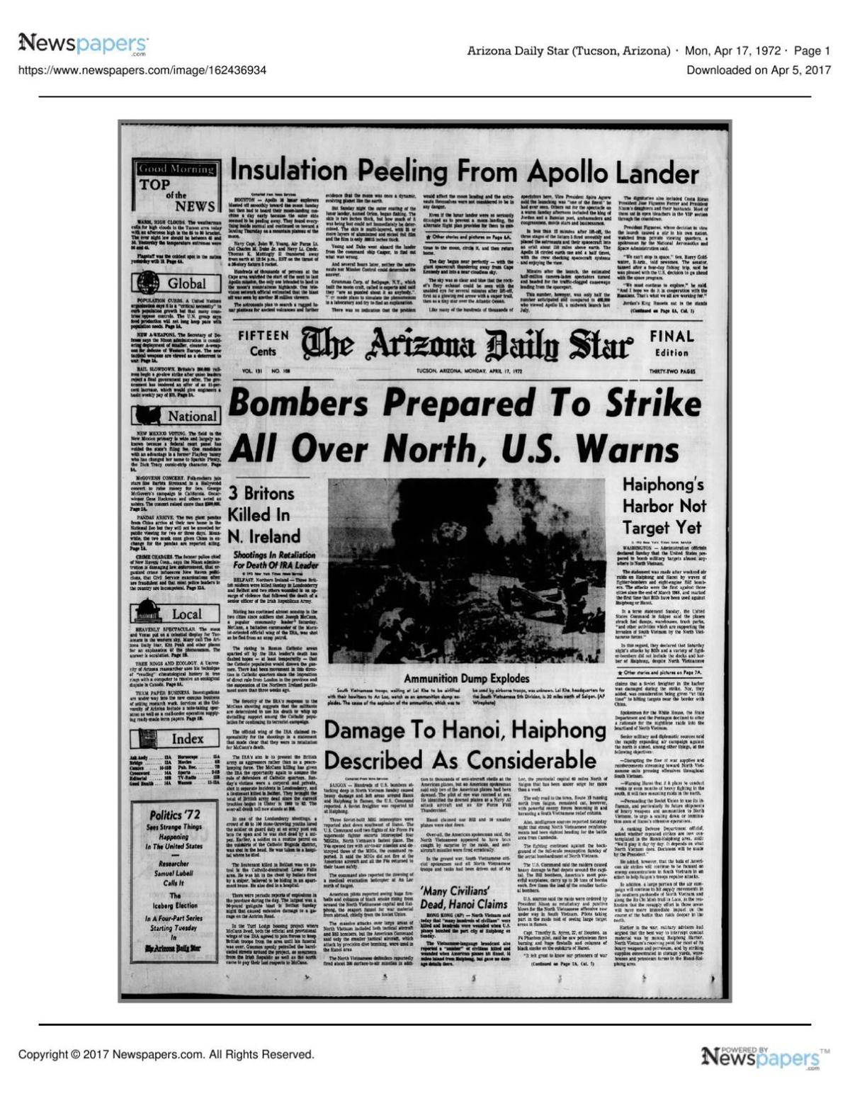Arizona Daily Star front page April 17, 1972.pdf