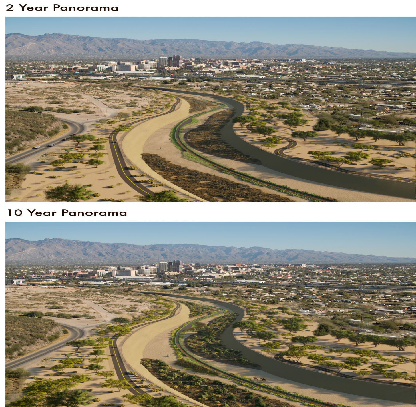 Santa Cruz River flows in downtown Tucson cut again to protect