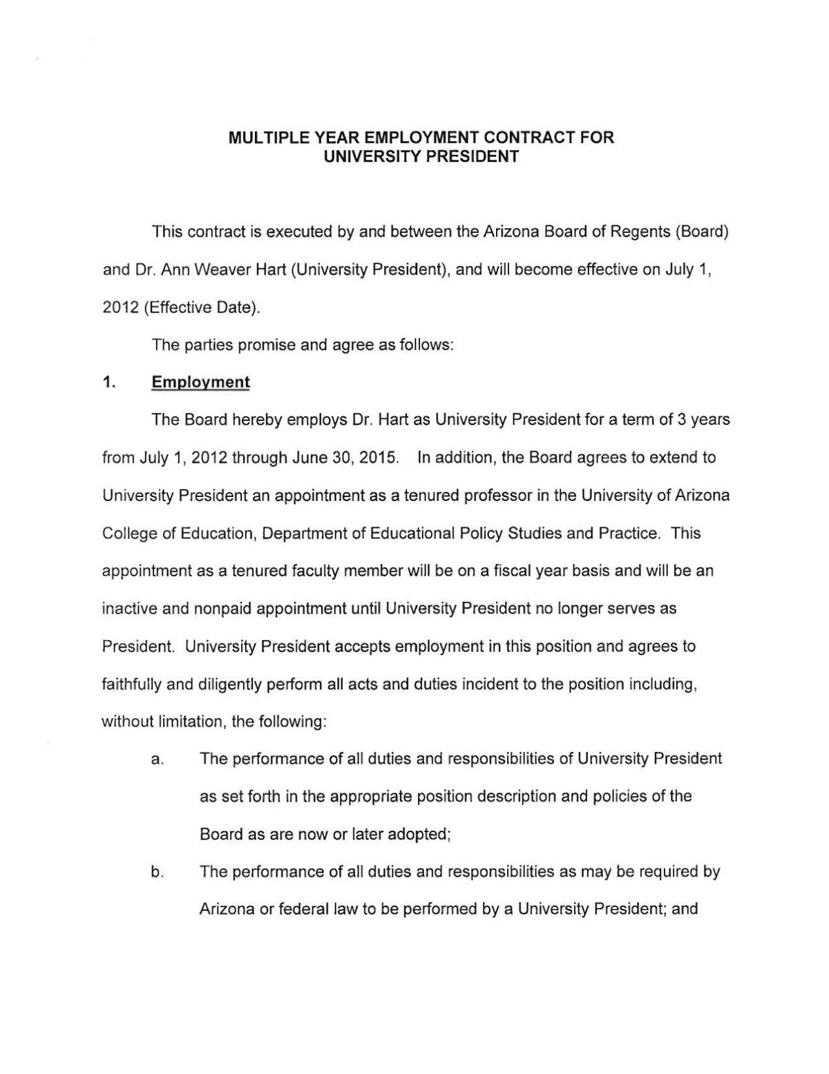 President's contract