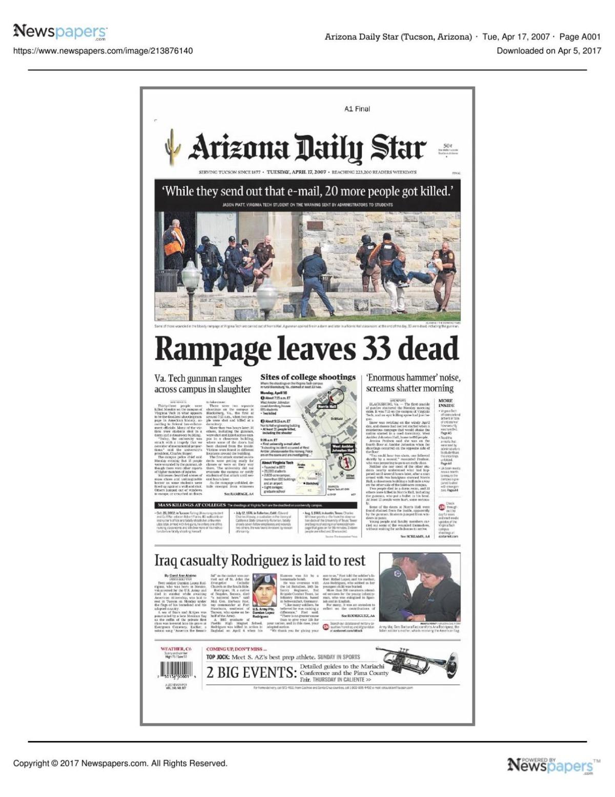 Arizona Daily Star front page April 17, 2007.pdf