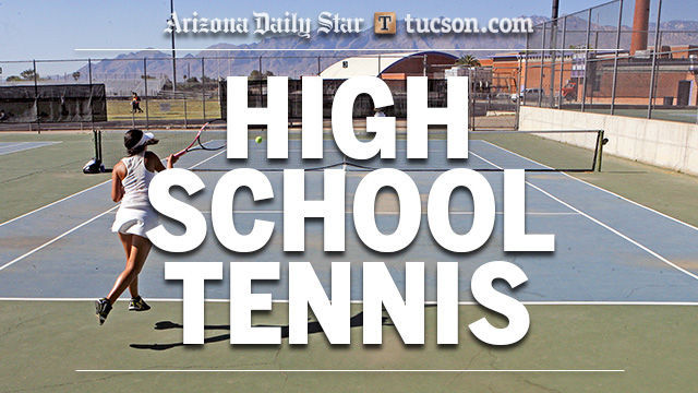 High school tennis logo — girls