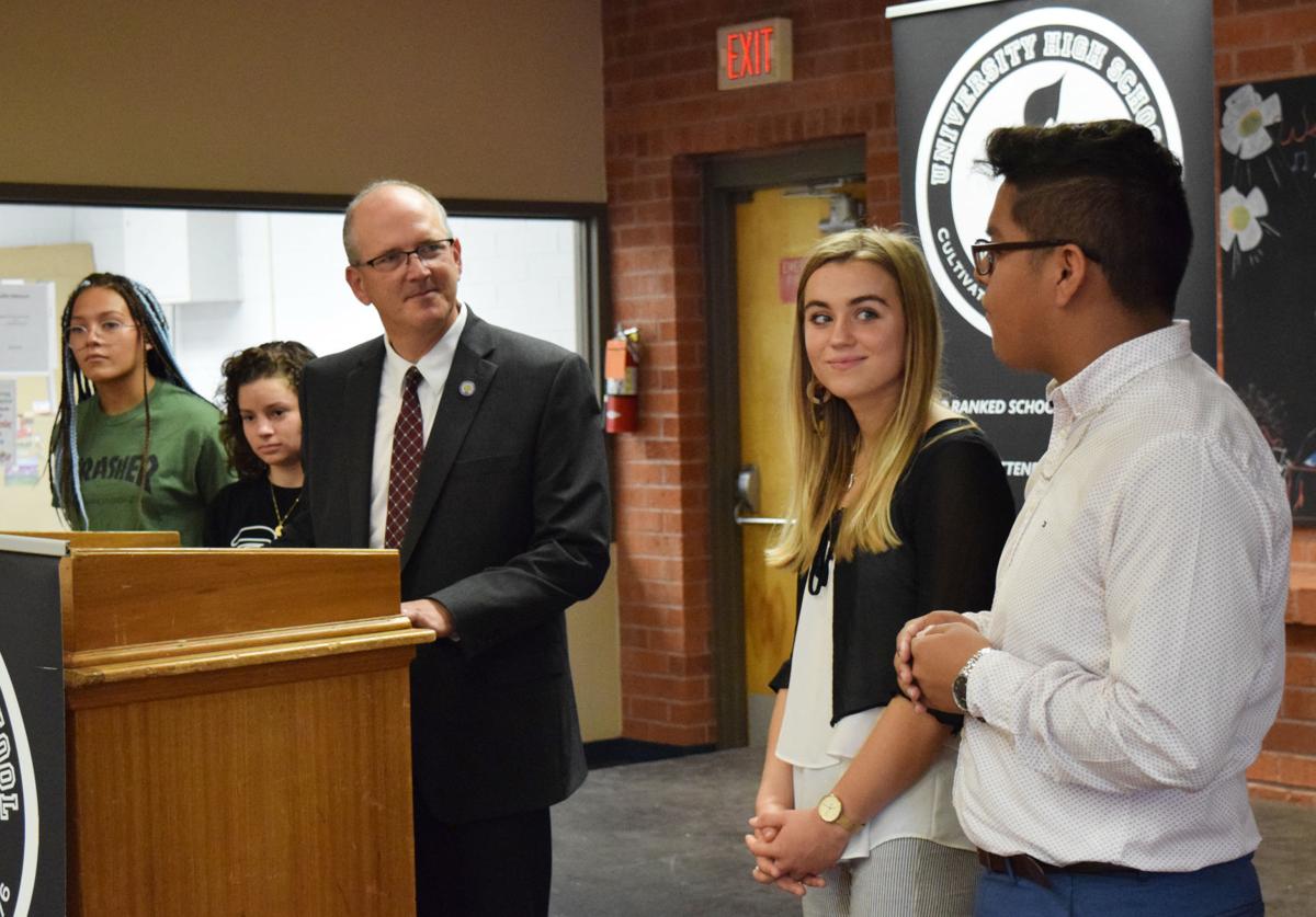 Assistant Secretary of Education Scott Stump visits University High School