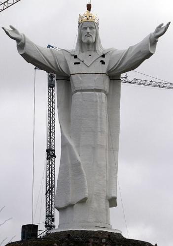 Polish town erects giant Jesus statue   