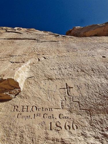 Names on a rock in a soft place  