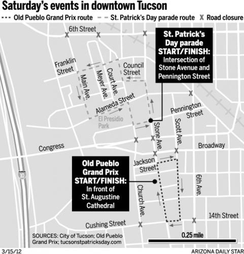 Map: Downtown to host bike race, parade on Saturday