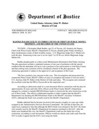 News release on plea deal