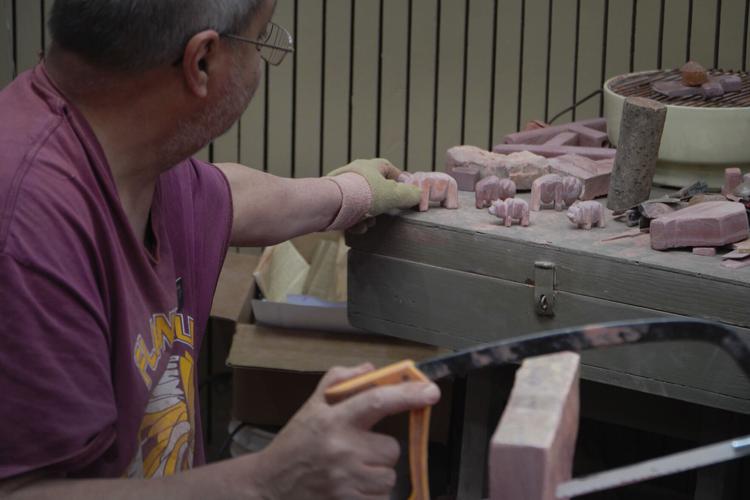 Native Americans Sacred Pipe Carving