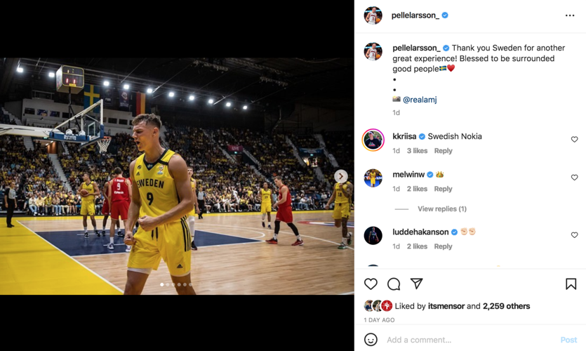 Arizona’s Pelle Larsson wraps up Swedish national team experience with