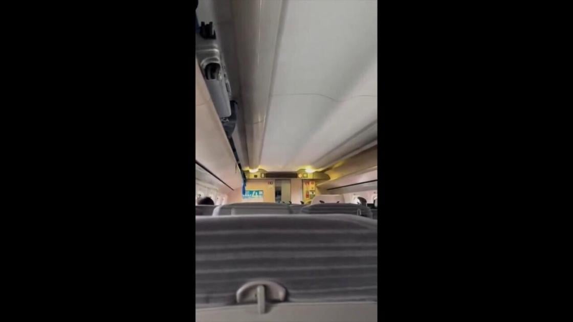 Japan: Earthquake Shakes Train In Tohoku.