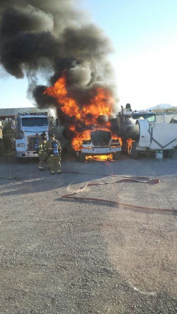 Semi catches fire on Tucson's NW side