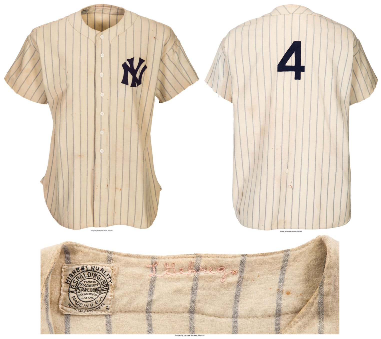 Game-worn Lou Gehrig jersey was the 