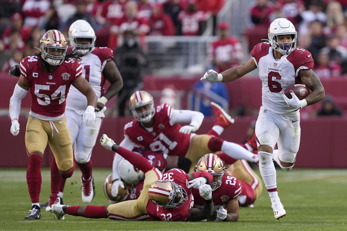 Short-handed Cardinals run over 49ers to improve to 8-1