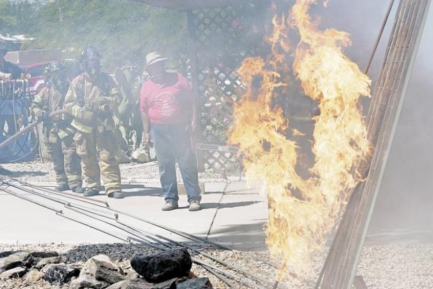 Drill shows how to flee home fire  
