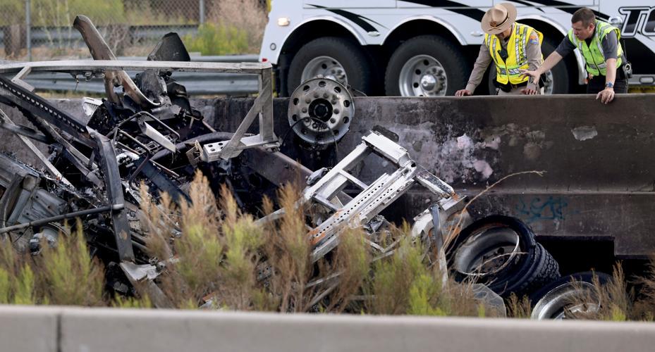 Fiery rollover crash closes Tucson freeway for hours