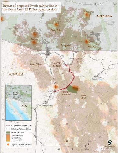Proposed path of new rail line in Sonora