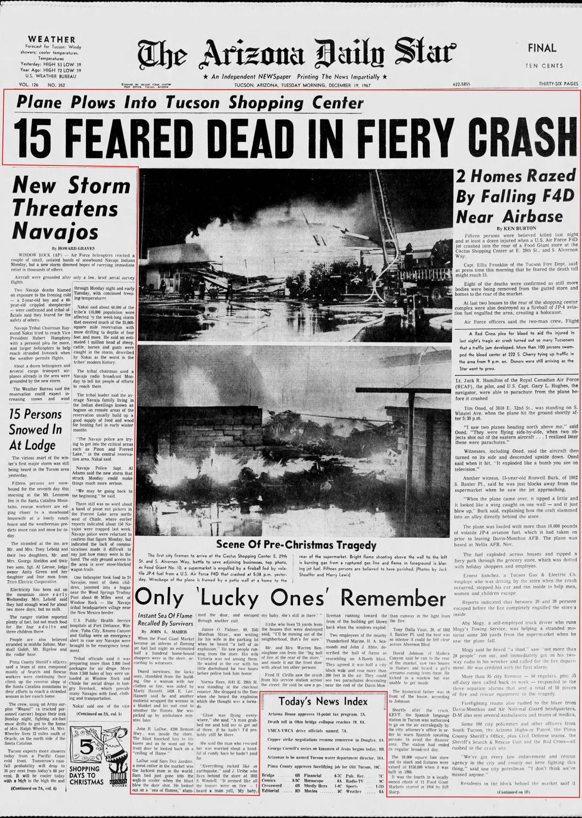 Dec. 19, 1967: Jet crashes into Tucson grocery store