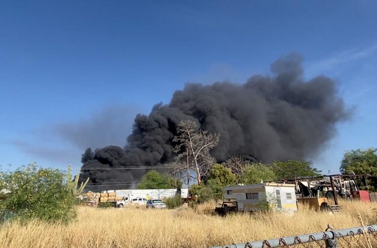 Authorities battling large blaze at Tucson recycling center