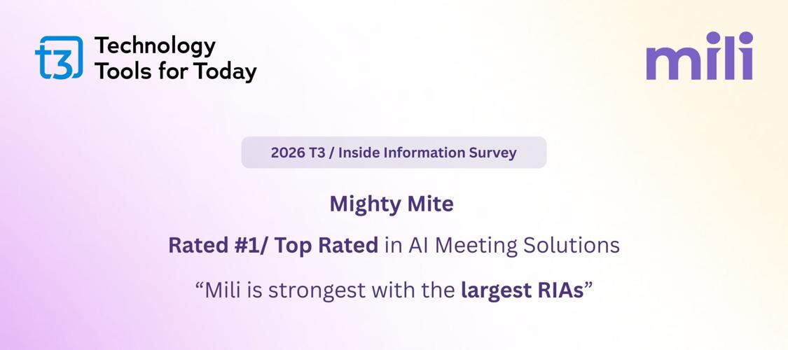 Mili Tops AI Meeting Solutions in 2026 T3 / Inside Information Software Survey
