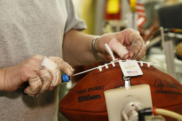 Making Super Bowl footballs