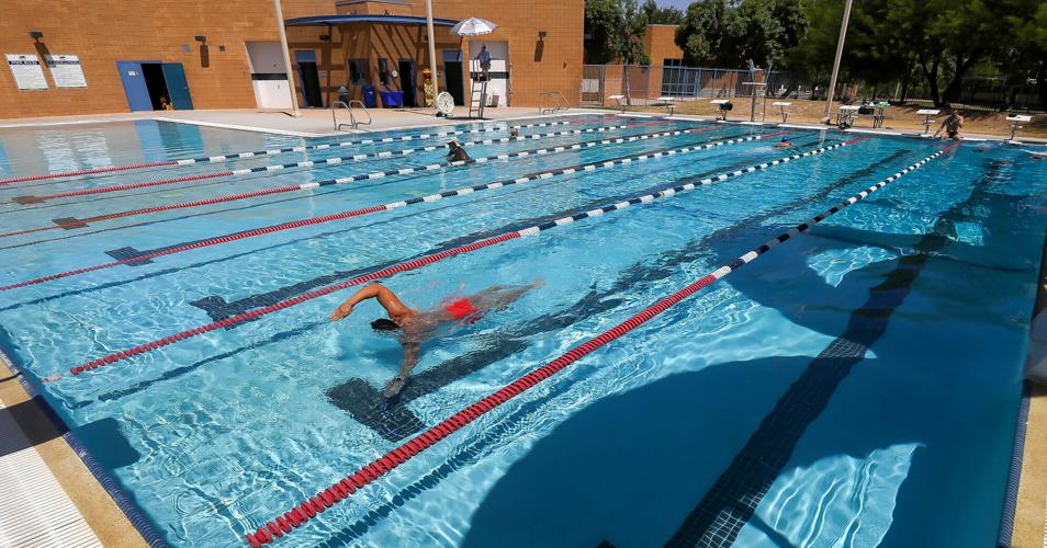 People swimming at Clements pool