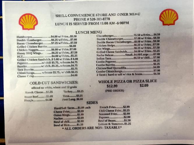 Shell diner menu