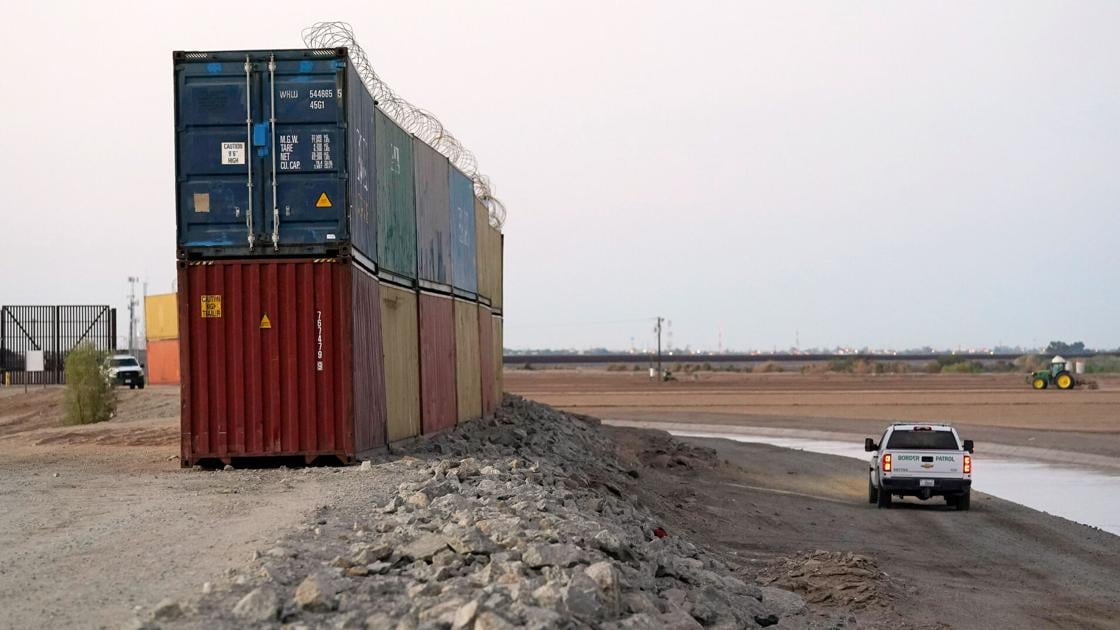 Arizona set so as to add transport packing containers to frame in Cochise County Arizona set so as to add transport packing containers to frame in Cochise County