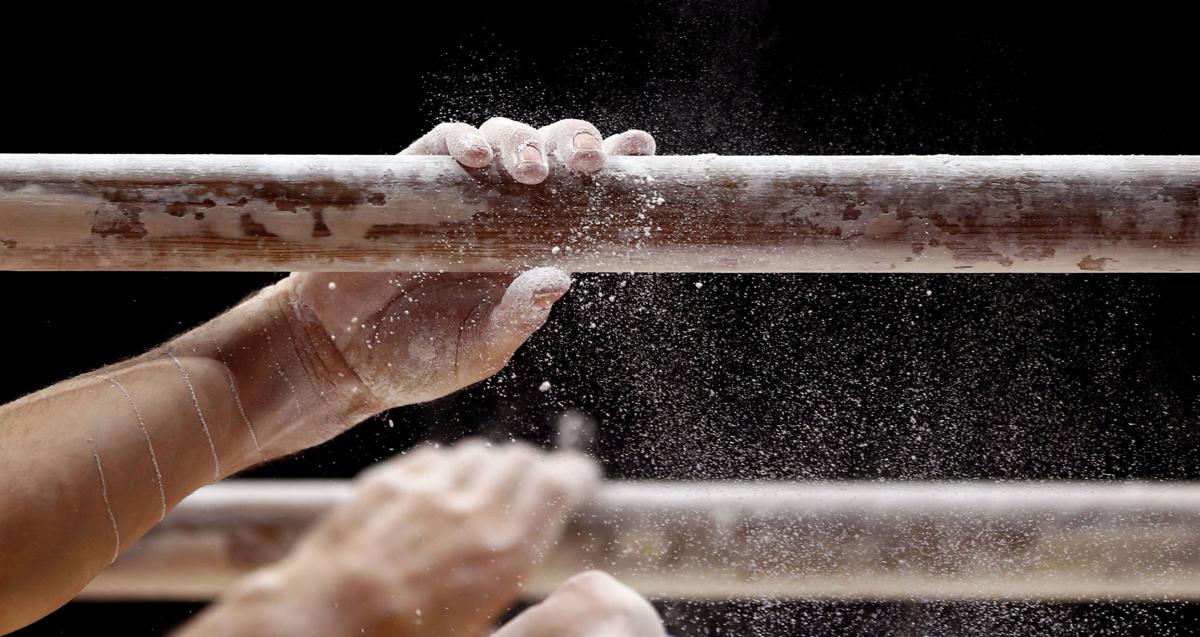 Men's gymnastics stock image