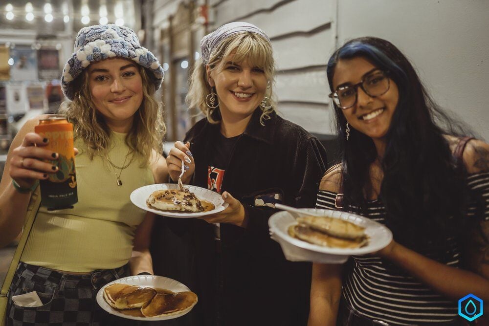 This pop-up art gallery serves all-you-can-eat pancakes