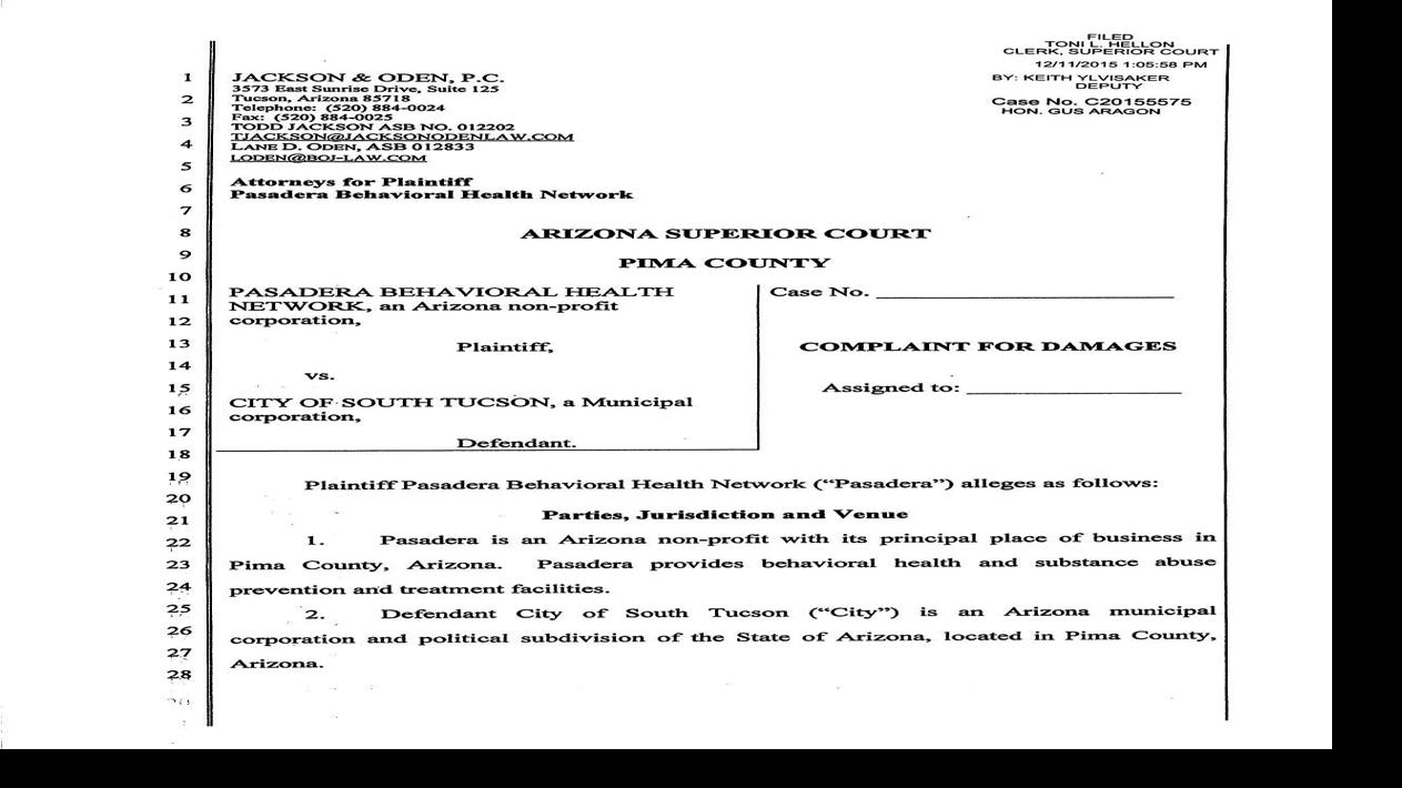 Pasadera claim C20155575