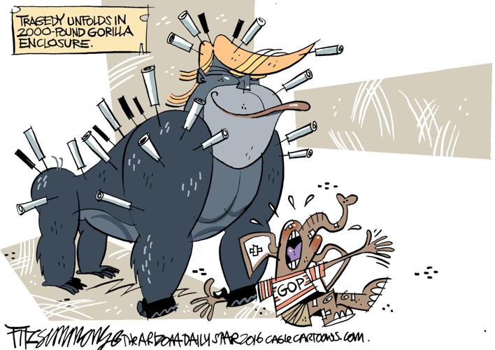 Daily Fitz Cartoon: Gorillas in the news