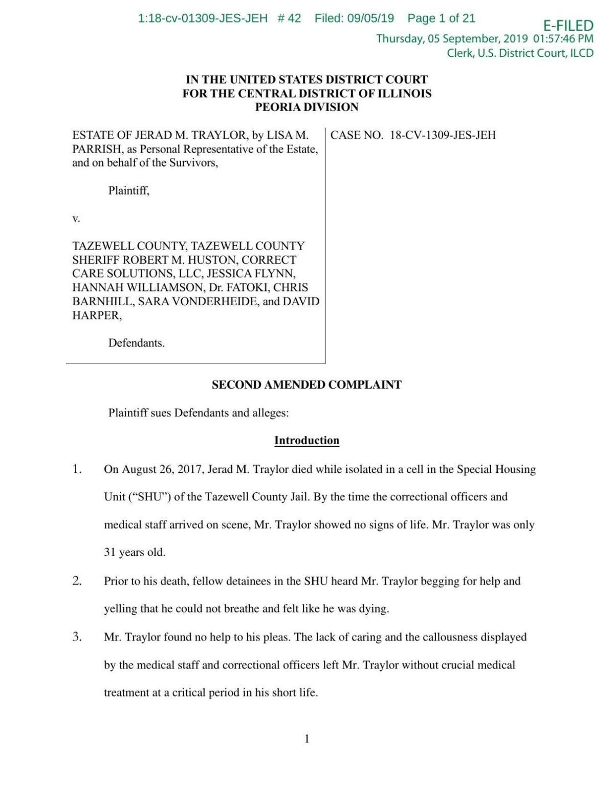 Traylor V. Tazewell County Complaint