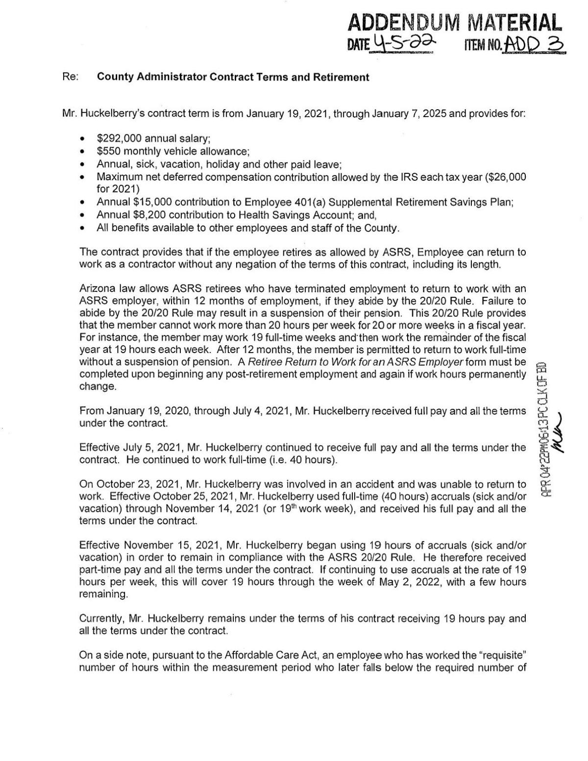 Huckelberry contract terms