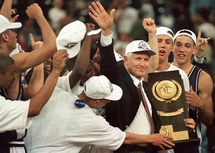 Lute Olson after the Wildcats win the championship game