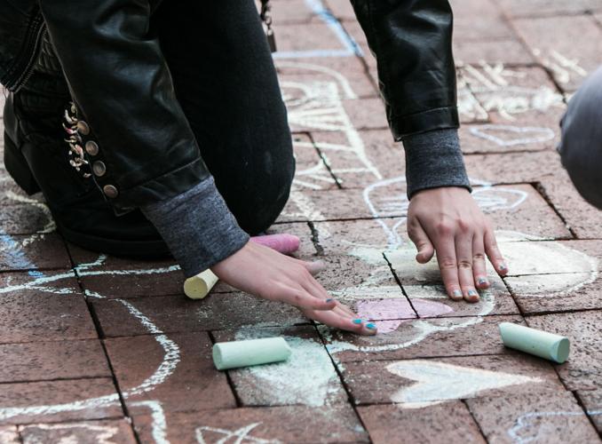 Valentines sidewalk messages