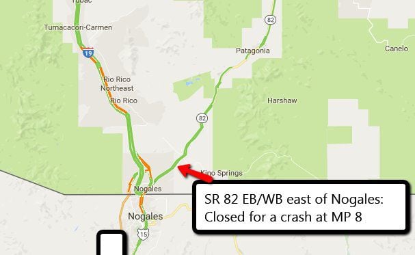 2-vehicle collision on Arizona 82