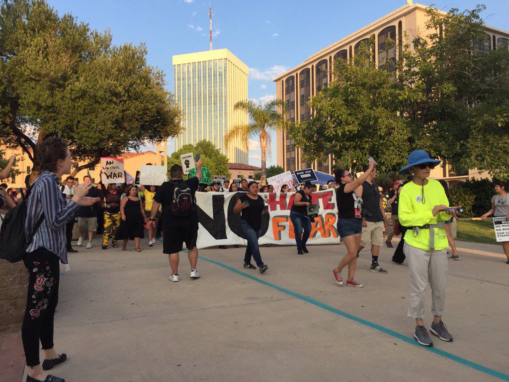 Marchers arrive at City Hall