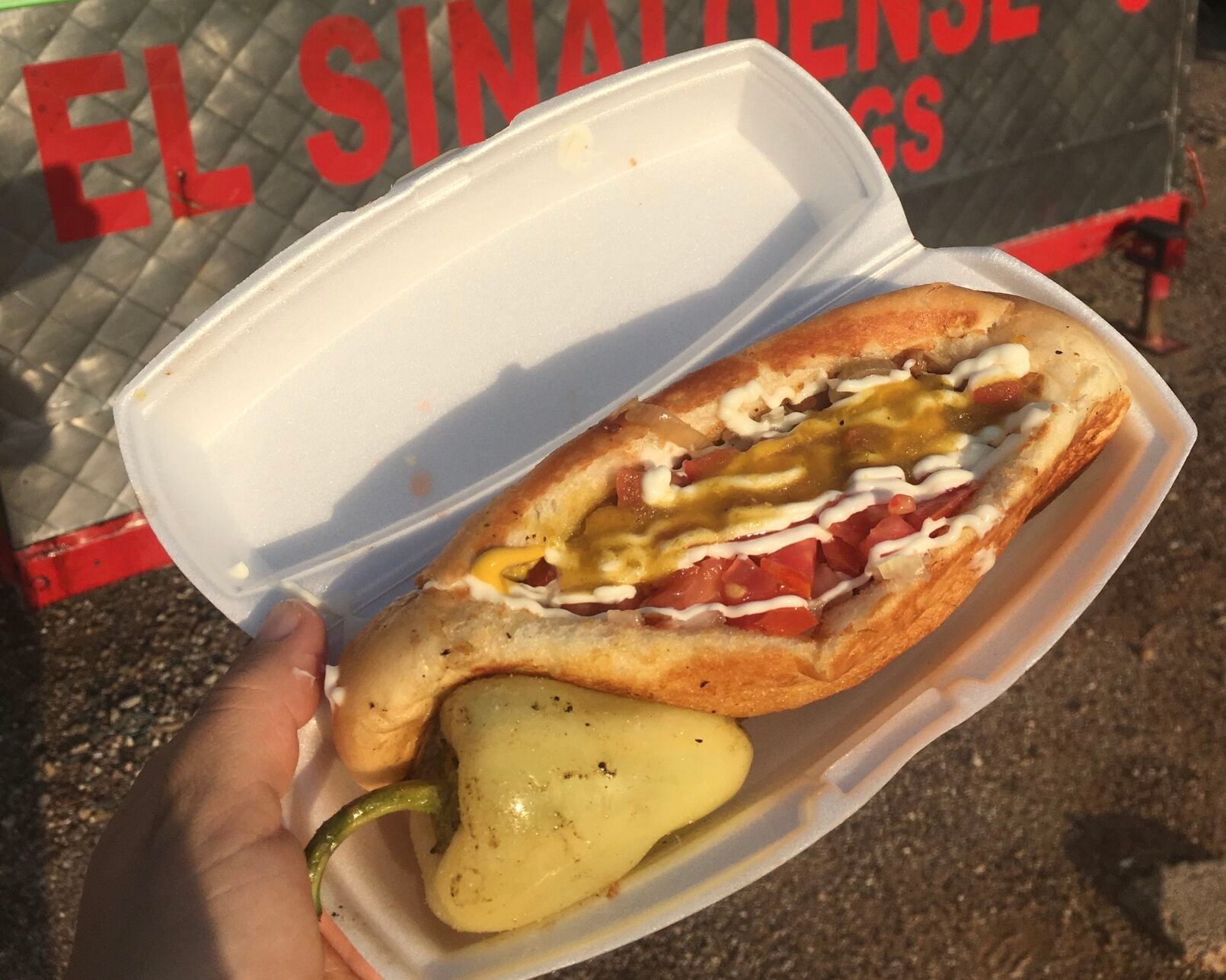 Sonoran dog at El Sinaloense