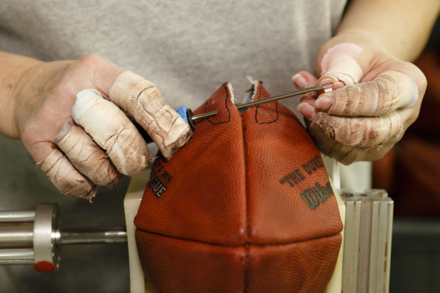 Making Super Bowl footballs