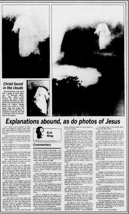 May 27, 1985: Jesus seen in clouds