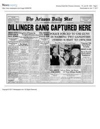 John Dillinger and gang captured in Tucson