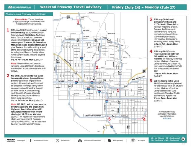 ADOT’s Weekend Freeway Travel Advisory (July 24-27)