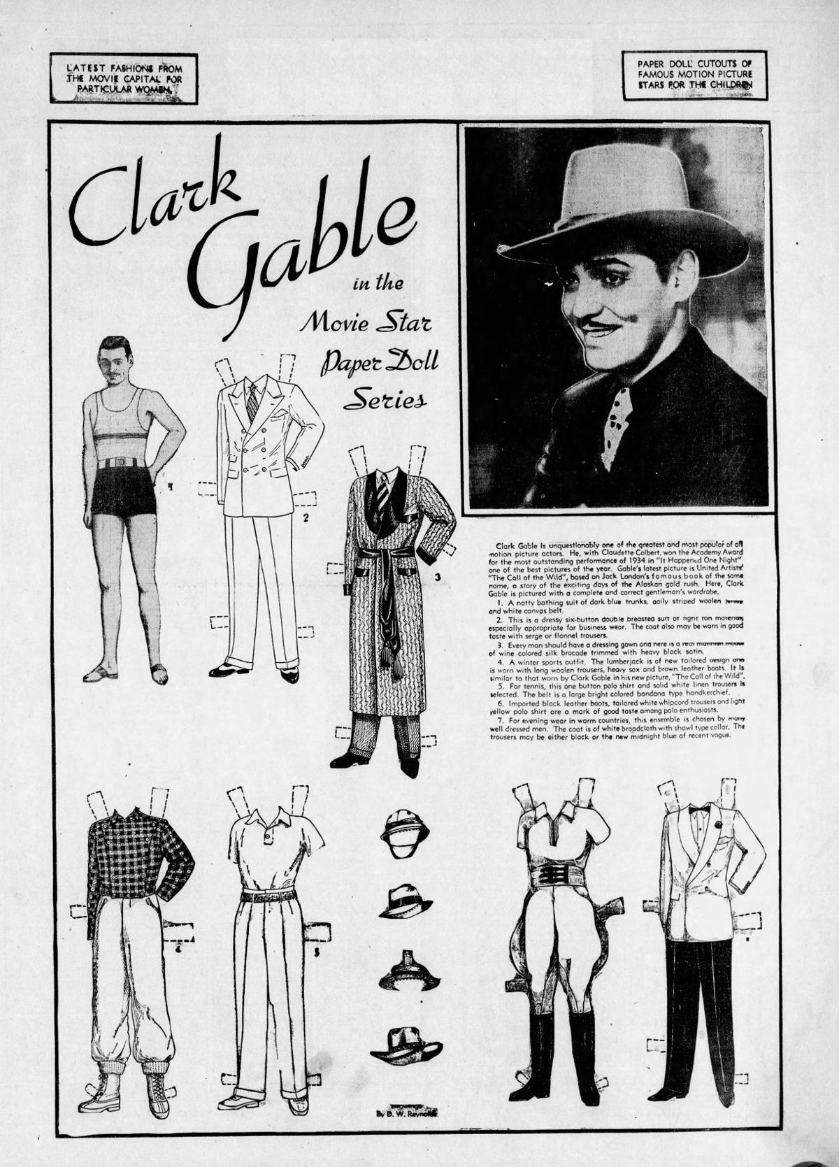 Clark Gable paper doll