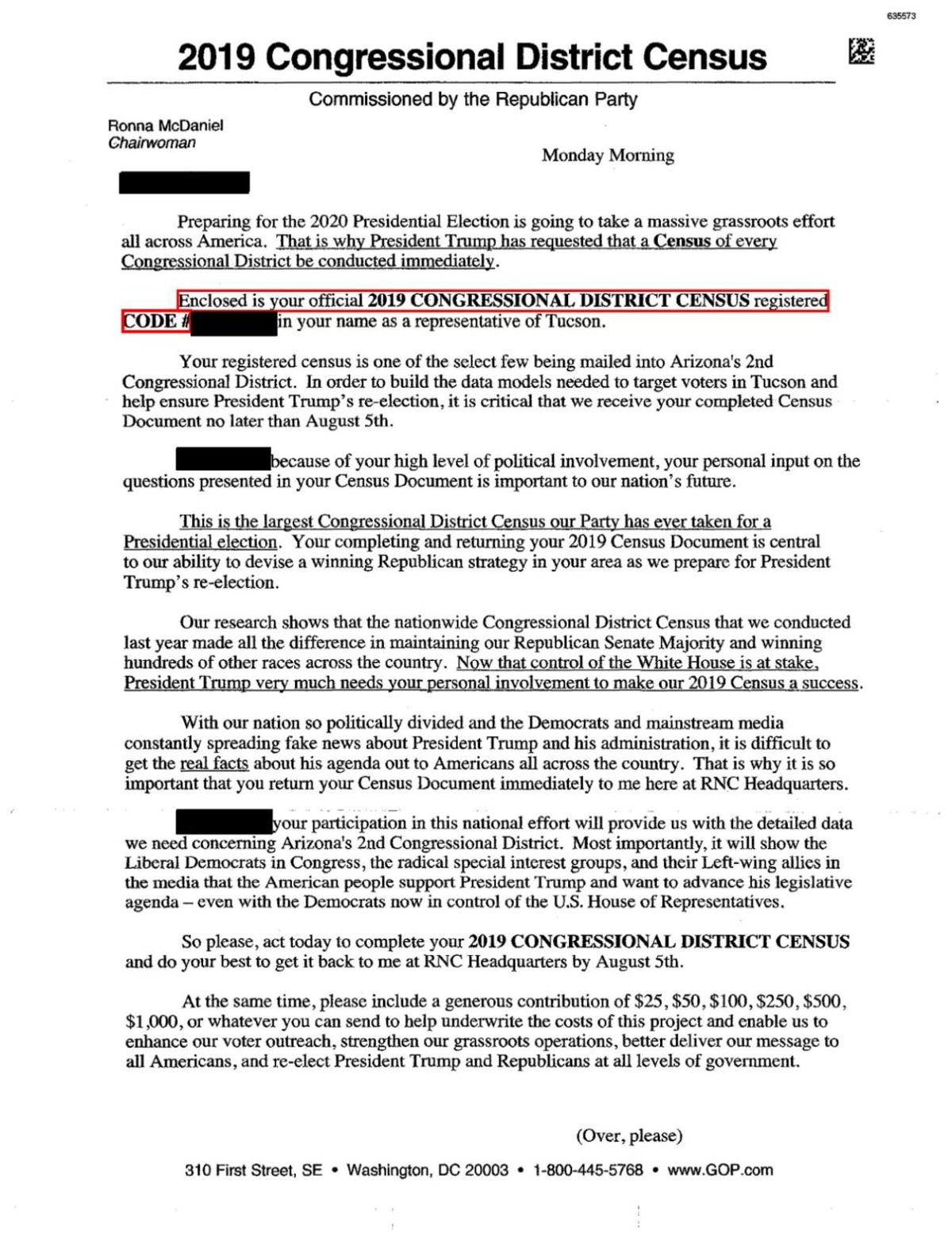 2019 Congressional District Census