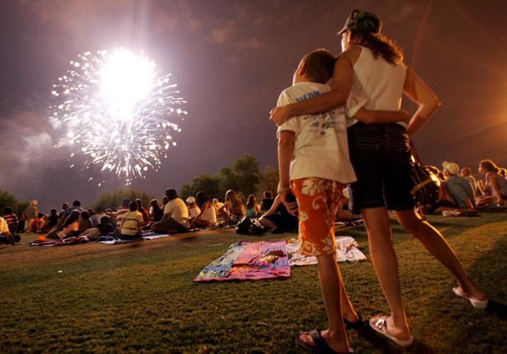 Fireworks over Kino Sports Complex