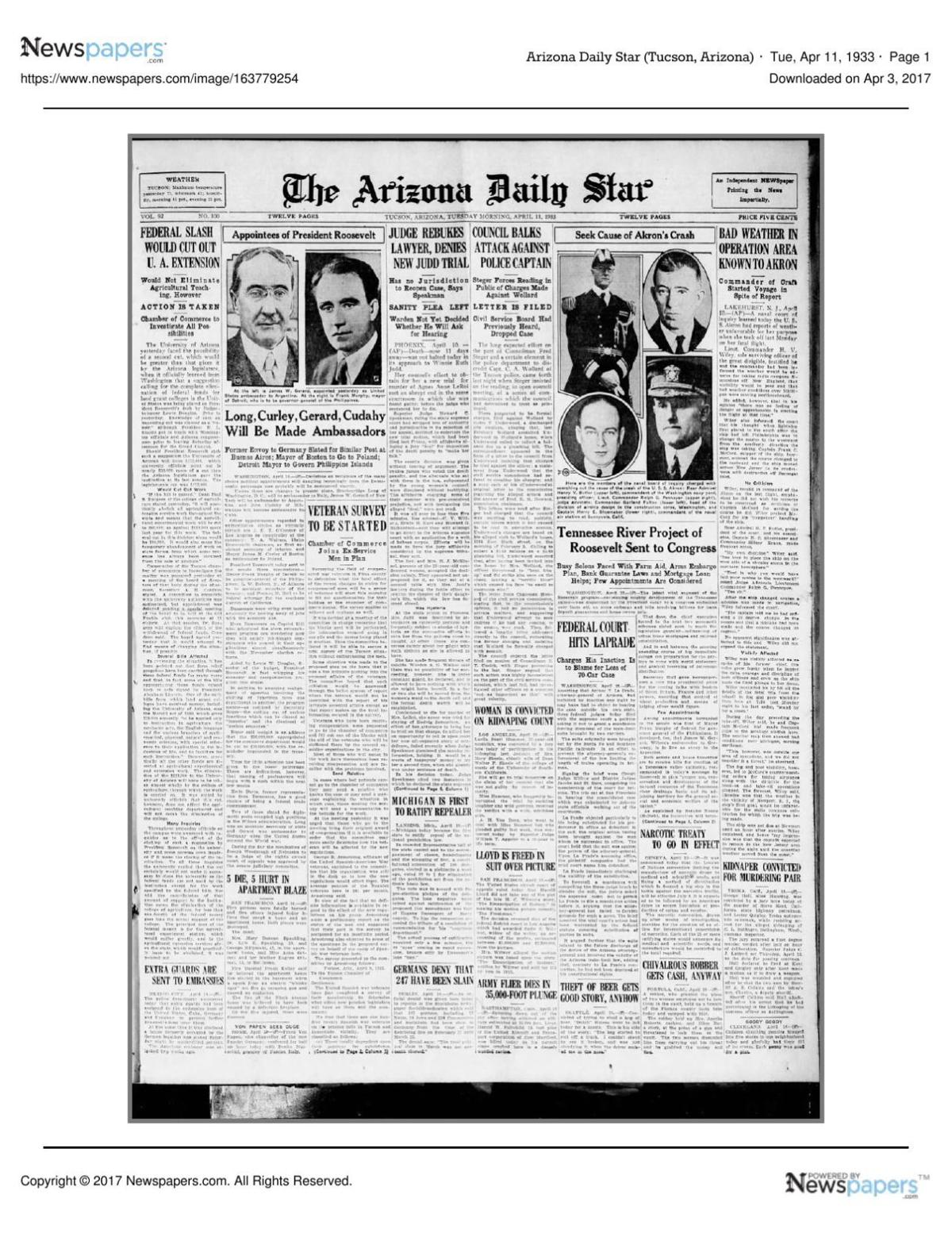 Arizona Daily Star front page April 11, 1933.pdf