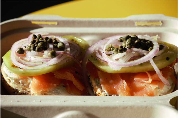 Bubbe's Bagels with lox